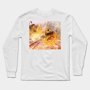 3D GHOST RIDER TRAIN Long Sleeve T-Shirt